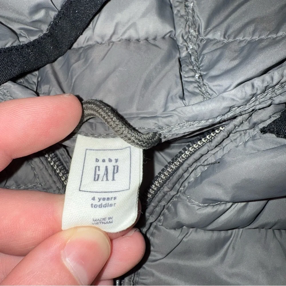 Baby Gap Primaloft Full Zip Hooded Jacket Size 4 Years Gray